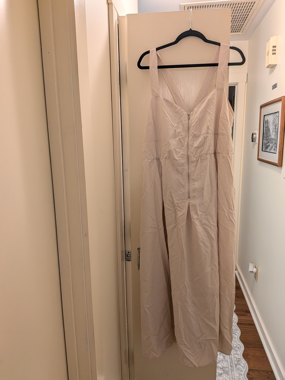 Cream Dress Plus Front Zipper Detail 5XL Curve